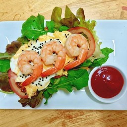 ขนมปังซาวโดว์กุ้งไข่ข้น