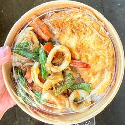 กะเพราทะเล+ไข่เจียว