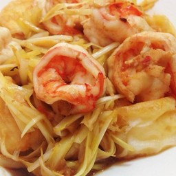 กุ้ยช่ายขาวผัดกุ้ง #120