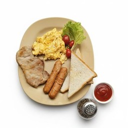 ไข่กวนหมูทอด