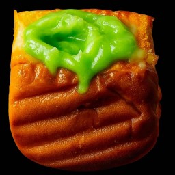 ขนมปังปิ้งไส้สังขยาใบเตย