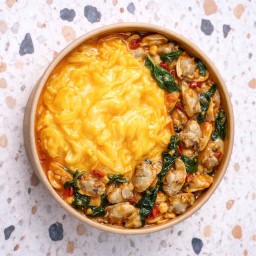 ข้าวหน้าไข่ข้น + หอยลายผัดพริกเผา
