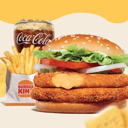 [อร่อยซ่ากับโค้ก] ชุดเวจจี้ เบอร์เกอร์ชีสบืด