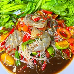 ตำขนมจีนกุ้งสด