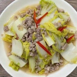 ผัดผักกาดขาวหมู+ข้าว