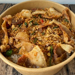 สามชั้นสไลด์กรอบคั่วพริกเกลือ