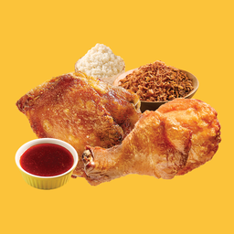 Set 5: สะโพก 1 น่อง 1 หอมเจียว ข้าวเหนียว น้ำจิ้ม