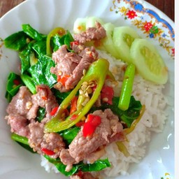 ผัดคะน้าหมูสด