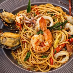FE07 Spaghetti Spicy Seafood (Kee Mao)