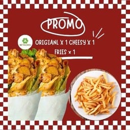 [เซตสุดฮิต] Wrap อกไก่ 1 + Wrap อกไก่ เพิ่มชีส + Wedge potato