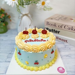 เค้กนมสด 1ปอนด์(เชอรี่ 3 ลูก)