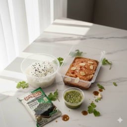 Set แซลมอนดอง และข้าวญี่ปุ่น พร้อมสาหร่าย