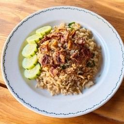 ข้าวผัดปลาหมึกแห้ง