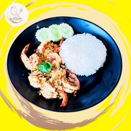 ข้าวกุ้งกระเทียม