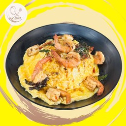 ข้าวไข่ข้นกะเพรากุ้ง
