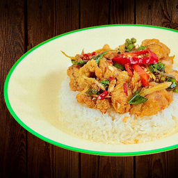 ข้าวผัดฉ่าไก่กรอบ(DR)