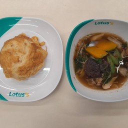 (อิ่มอร่อยไข่เจียวแกงชุด+แกงเห็ด) ข้าวไข่เจียว-แกงเห็ด