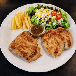 เซตจับคู่5 สเต็กไก่และสเต็กหมู