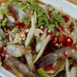 ตำมะละกอกุ้งสดปลาร้า