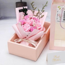 ช่อดอกไม้ (สีชมพู) พร้อมกล่องค่ะ