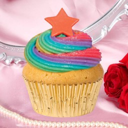 Rainbow Sprinkle Cupcake (เรนโบว์สปริงเกอร์คัพเค้ก)