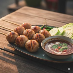 ลูกชิ้นปิ้งเนื้อเตี๋ยวตุ๋น 10 ลูก