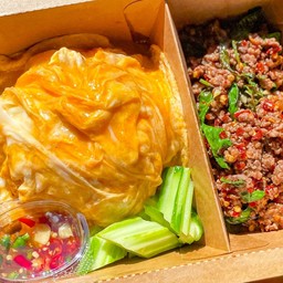 ข้าวไข่ข้น-กะเพราหมูสับ [EM]