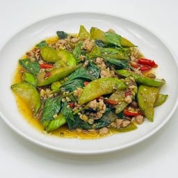 ผัดผักมะเขือยาวหมูสับ