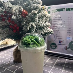 มะพร้าวปั่นนมสด+ลอดช่อง