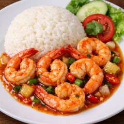 ข้าวราดกุ้งสามรส