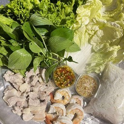 เมี่ยงสามชั้น+กุ้ง หมี่ขาว