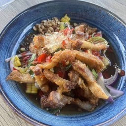 ยำวุ้นเส้นหมูกรอบ