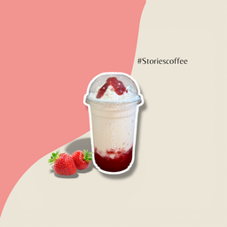 (FR) Strawberry Fresh Milk Frappe (นมสดสตอเบอร์รี่ปั่น)