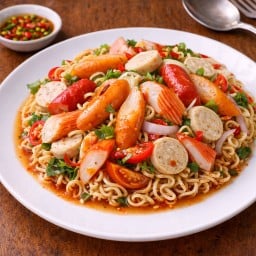 ยำมาม่า (ธรรมดา) ไส้กรอก