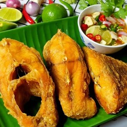 ปลาทับทิมแดดเดียวทอด(2ชิ้น) fried fish