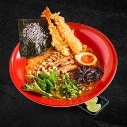 ราเมนซุปมันกุ้งหน้ากุ้งเทมปุระ