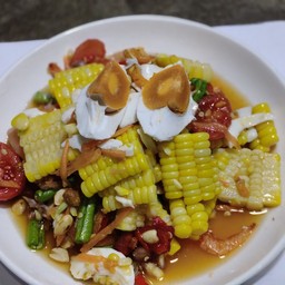 ส้มตำข้าวโพด+ไข่เค็ม