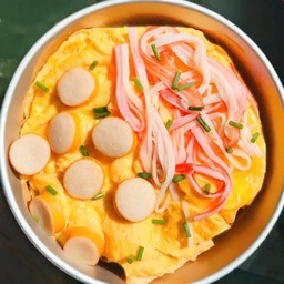 ข้าวไข่ข้นปูอัดไส้กรอกรวม