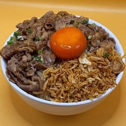 ข้าวหน้าเนื้อสไลด์ไข่ดอง Australia Beef Brisket