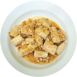 ข้าวฟองเต้าหู้ผัดกระเทียมพริกไทย (มังสวิรัติ)