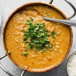 แกงถั่วรวมบดมะเขือเทศ + จาปาตี 3 แผ่น