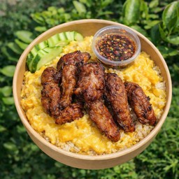 ข้าวไข่ข้น หมูหอมแดด น้ำพริกหนุ่ม