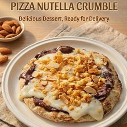 พิซซ่า ช็อคโกแลตนูเทลล่า + ครัมเบิ้ล + อัลมอนด์