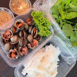 เมี่ยงหอยแครง เส้นขนมจีน