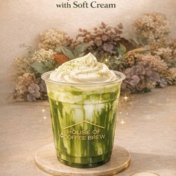 Creamy Matcha Latte with Soft Cream