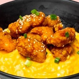 ข้าวหน้าไข่ข้นไก่ทอดซอส spicy เผ็ดx2