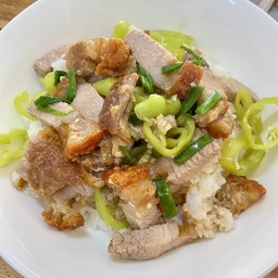 ผัดพริกหยวกราดข้าว