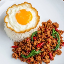 ผัดกะเพราราดข้าว