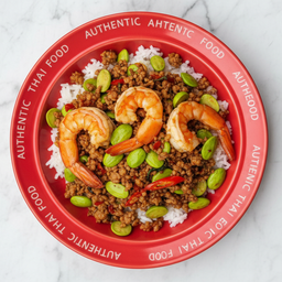 สองสหายผัดสะตอข้าวหอมมะลิ+ไข่ดาว