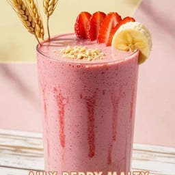 Berry Malty ( สตรอเบอร์รี่ + มอลต์ + กล้วย )